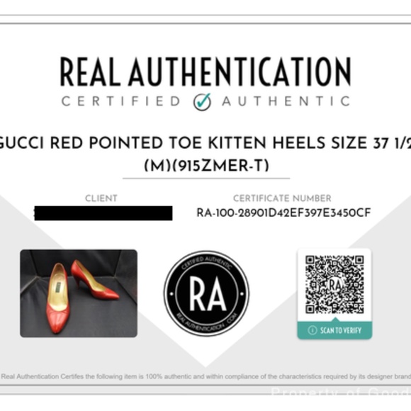 Gucci Red Pointed Toe Kitten Heels Sz 37.5 - Picture 13 of 15